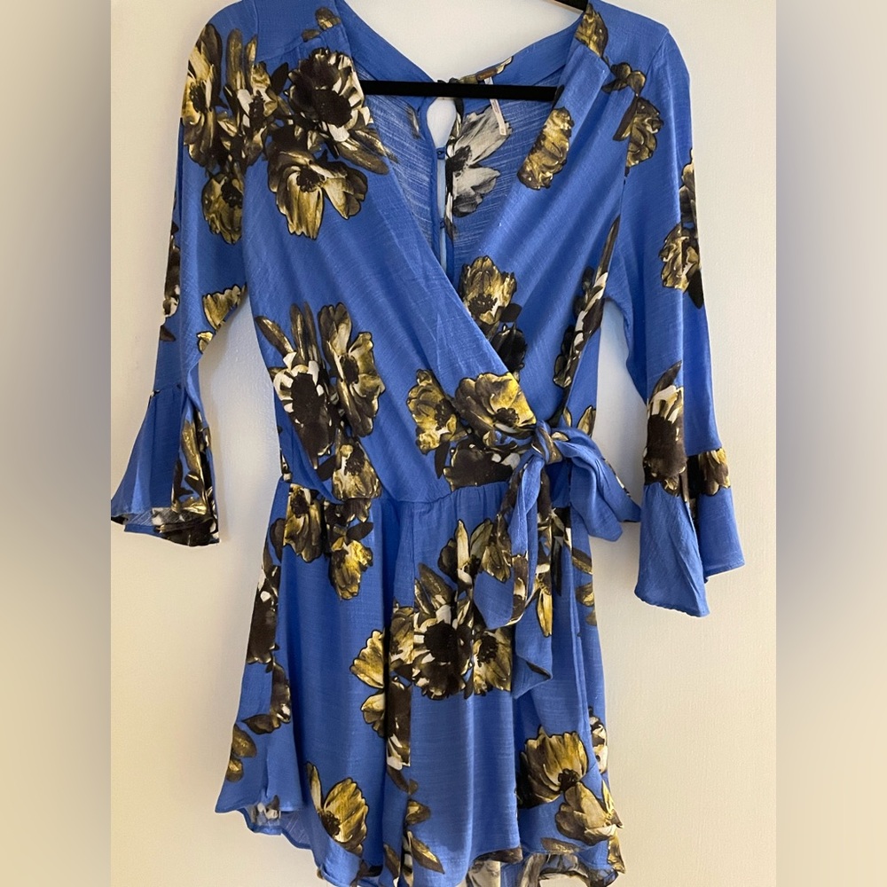 Free People Blue Flower Romper
